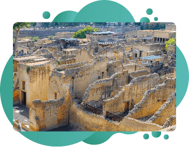 The scrolls are from the ancient Roman city of Herculaneum, which was buried under volcanic ash in 79 AD.